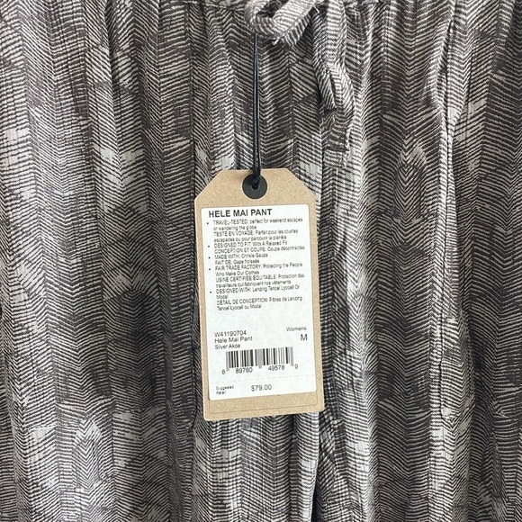 NWT PrAna Women’s Hele Mai Pant Silver Akoa Casual Pants - Size Medium - Picture 4 of 10